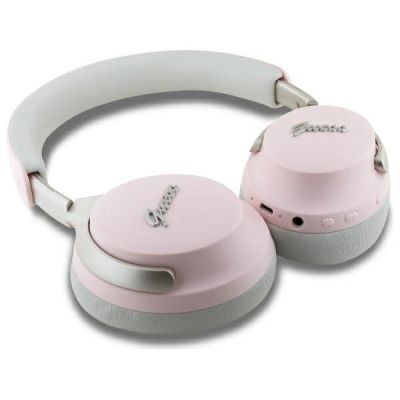 4. Słuchawki nauszne Bluetooth Guess Metal Script Logo ANC/ENC - różowe