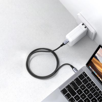 5. Kabel Ugreen US316 USB-C / USB-C 480Mb/s 5A 0.5m - szary