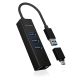 ICY BOX IB-HUB1419-LAN USB 3.2 Gen 1 (3.1 Gen 1) Type-A Czarny