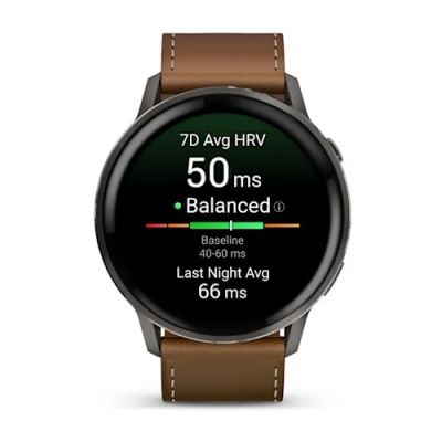 12. Garmin Venu 4 3,56 cm (1.4") AMOLED 45 mm Cyfrowy 454 x 454 px Ekran dotykowy Czarny Wi-Fi GPS