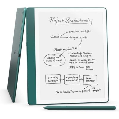 5. Ebook New Kindle Scribe - 2024 release 10.2” glare-free 64GB Wi-Fi (Without Lockscreen Ads) with Premium Pen Jade