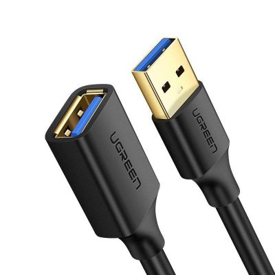 Ugreen kabel przedłużacz przejściówka USB 3.0 (żeński)-USB 3.0 (męski) 1m (czarny)