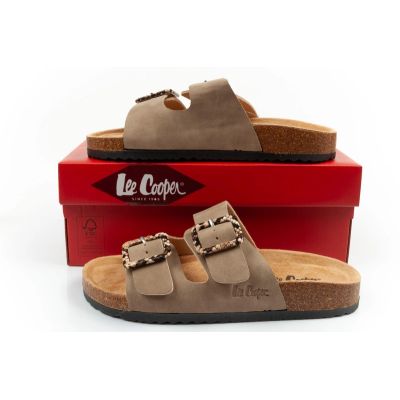 10. Lee Cooper buty laczki damskie klapki wsuwane khaki wygodne lekkie