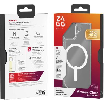 4. Etui ZAGG Crystal Palace Snap na iPhone 16e (2025) / 15 / 14 / 13 - przezroczyste