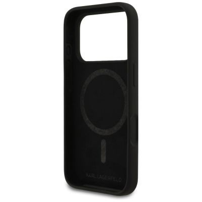 7. Etui Karl Lagerfeld Silicone Karl Sketch & Logo MagSafe na iPhone 17 Pro - czarne