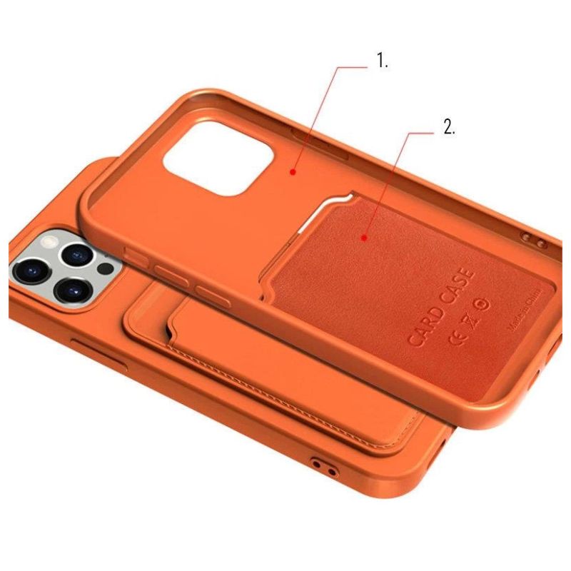 4. Card Case silikonowe etui portfel z kieszonką na kartę dokumenty do Samsung Galaxy A22 4G ciemnozielony