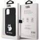 8. Etui Karl Lagerfeld Silicone Choupette Metal Pin na iPhone 15 Plus / 14 Plus - czarne