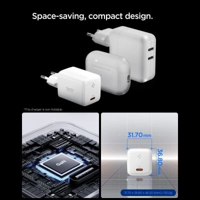 3. Ładowarka sieciowa Spigen EE451EU Essential USB-C 45W - biała