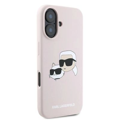 4. Etui Karl Lagerfeld Silicone nauble Heads Print MagSafe na iPhone 16 Plus - różowe
