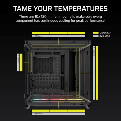 8. Obudowa Corsair AIR 5400 LX-R LINK Tempered Glass Mid-Tower, Black