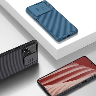 7. Nillkin CamShield Pro Case pancerne etui pokrowiec osłona na aparat kamerę Samsung Galaxy A73 niebieski