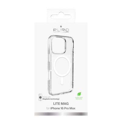 3. Etui silikonowe Puro Lite Mag MagSafe do iPhone 16 Pro Max - przezroczyste