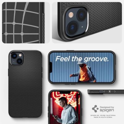 12. Etui Spigen Liquid Air na iPhone 14 - czarny mat