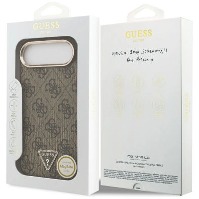 8. Etui Guess 4G Triangle Logo MagSafe na iPhone Air brązowy - złote