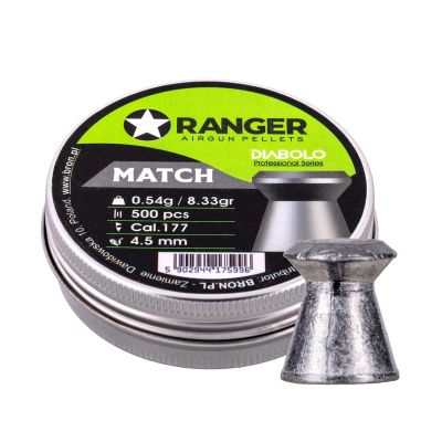 4. Śrut 4,5 mm RANGER Diabolo Professional Match płaski 500 szt. 0,54 g
