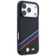 4. Etui BMW M Quadrille Kevlar Print Tricolor Lines & Metal Logo MagSafe na iPhone 18 Pro Max / 17 Pro Max - czarne