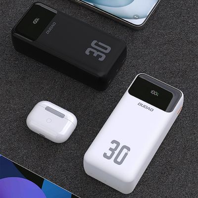 6. Powerbank Dudao K15MAX 30000mAh PD 22.5W z wbudowanymi kablami - czarny