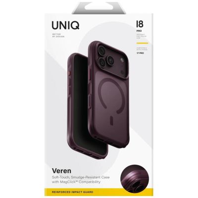 7. Etui UNIQ Veren Magclick Charging na iPhone 18 Pro / 17 Pro - burgundowe