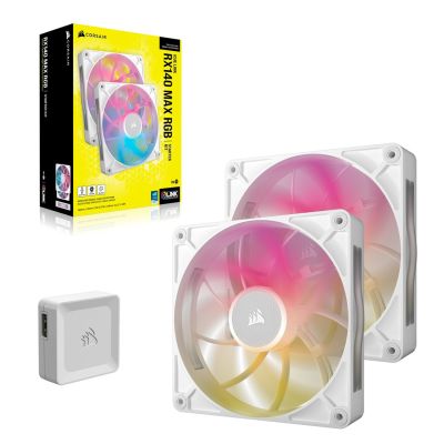 4. Corsair iCUE LINK RX140 MAX RGB Obudowa komputera Wentylator 14 cm Biały 2 szt.