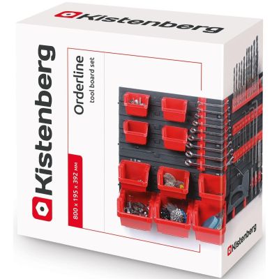 19. ZESTAW TABLIC POJEMNIKÓW WARSZTATOWYCH I UCHWYTÓW ORDERLINE KISTENBERG