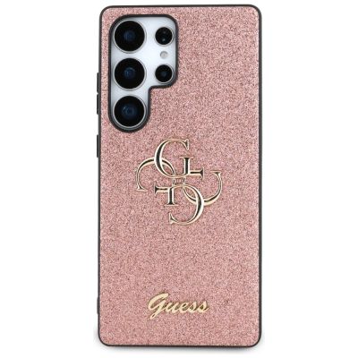 3. Etui Guess Fixed Glitter Big 4G Metal Logo do Samsung Galaxy S25 Ultra różowy