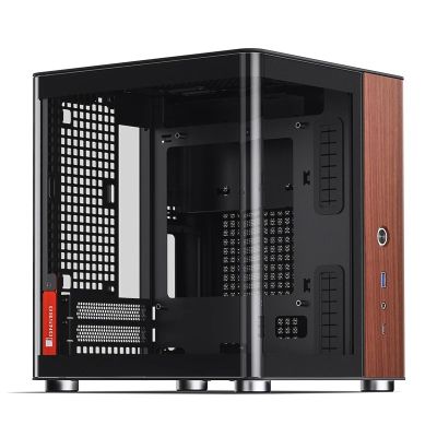8. Obudowa PC Jonsbo TK-0, Mini-Tower, Mini-ITX, Tempered Glass, Holz - schwarz