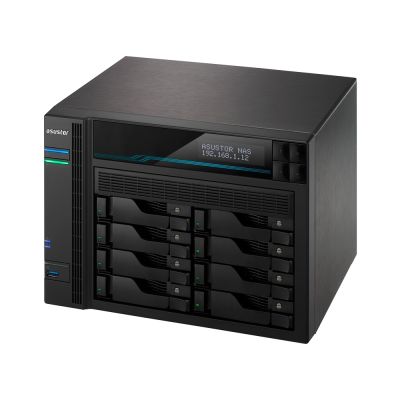 12. NAS Asustor AS6510T;  LOCKERSTOR 10, 10x (3.5" SATA HDD/ 2.5" SSD), Intel ATOM C3538, 8GB DDR4 SODIMM (max. 64GB), 2x 10GbE, 2x 5GbE, 2x M.2 2280 NVMe PCIe 3.0, 2x USB 3.2