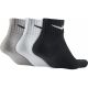 Skarpety Nike 3 pak Value Cotton Quarter w kolorze czarno-biało-szarym