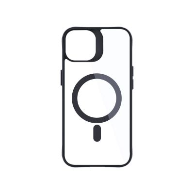 16. Etui 3mk Satin Armor MagCase z MagSafe na iPhone 15 - przezroczyste z czarną ramką