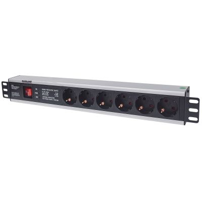 Intellinet 713962 rozdzielacz zasilania PDU 6 x gniazdo sieciowe 1.5U Czarny