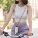 8. Smycz do telefonu Tech-Protect C10S Crossbody (114 cm) + na nadgarstek (31 cm) - różowo-tytanowa
