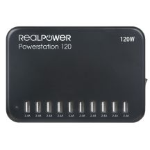RealPower Power Station 120 Smartfon, Tablet Czarny Prąd przemienny Wewnętrzna
