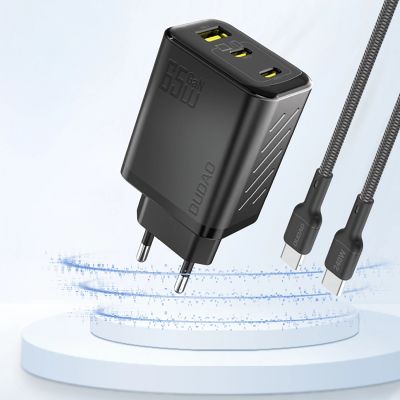 2. Ładowarka sieciowa Dudao A29 65W GaN 2 x USB-C + 1 x USB-A - czarna