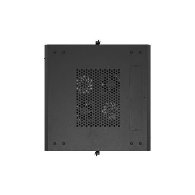 7. Szafa instalacyjna RACK stojąca 19" 15U 600x600 czarna drzwi perforowane Lanberg (flat pack)