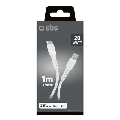 8. Kabel SBS TECABLELIGTC1W USB-C - Lightning z certyfikatem MFi, 1m - biały