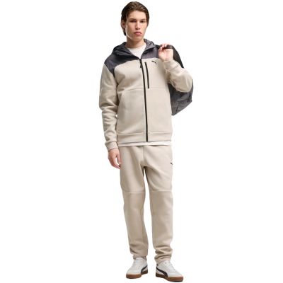 5. Bluza męska Puma Tech Material Mix Full-Zip Hoodie beżowa 694490 82