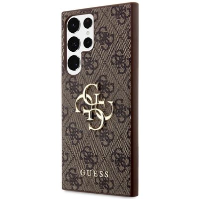 2. Etui Guess 4G Big Metal Logo na Samsung Galaxy S24 Ultra - brązowe