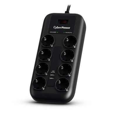 2. CyberPower P0820SUF0-DE ochrona przeciwprzepięciowa Czarny 8 x gniazdo sieciowe 200 - 250 V 1,8 m