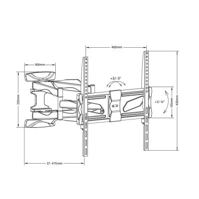 2. Uchwyt ścienny do telewizora Maclean MC-781 (Obrotowy, ścienne, Uchylny; 26" - 55"; max. 45kg)
