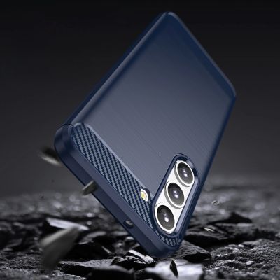 6. Carbon Case etui Samsung Galaxy S23+ elastyczny silikonowy karbonowy pokrowiec niebieskie