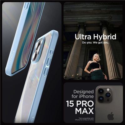 5. Etui Spigen Ultra Hybrid na iPhone 15 Pro Max - jasnoniebieskie