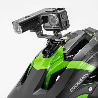 6. Uchwyt rowerowy 2w1 Rockbros FK-301 na kierownicę do licznika/nawigacji i kamerki/oświetlenia - czarny