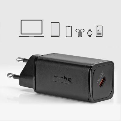 10. Ładowarka sieciowa SBS TETRGAN1C65W 65W GaN z Power Delivery - czarna