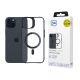 15. Etui 3mk Satin Armor MagCase z MagSafe na iPhone 15 - przezroczyste z czarną ramką