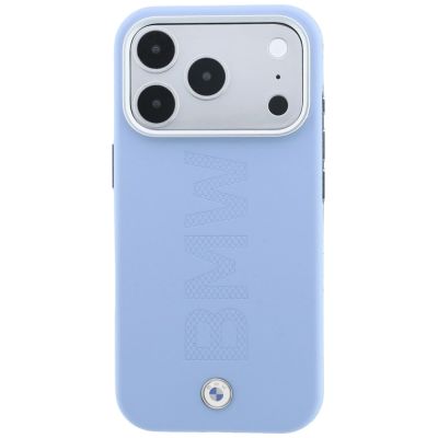 3. Etui BMW Sign Centered Deboss MagSafe na iPhone 17 Pro / 18 Pro - niebieskie