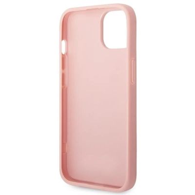 7. Etui Guess Glitter Script na iPhone 14 Plus - różowe