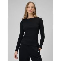 Longsleeve slim z prążkowanej dzianiny damski 4F 4FRAW25TLONF656-20S