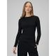 Longsleeve slim z prążkowanej dzianiny damski 4F 4FRAW25TLONF656-20S
