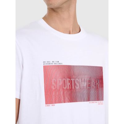 4. T-shirt regular z nadrukiem męski 4F 4FRAW25TTSHM3224-10S