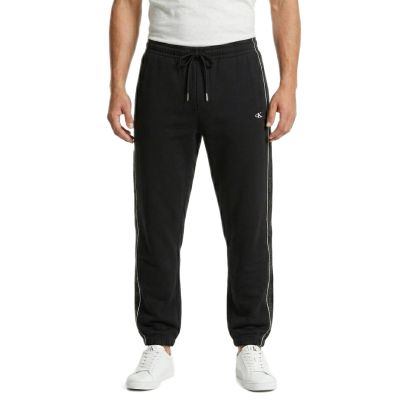 Spodnie dresowe dresy Calvin Klein Fleece Logo Tape Jogger Black - LZ04LE291G-UB1
